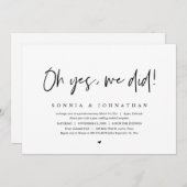 Hochzeitsfeier, Oh ja, das haben wir getan Einladung (Vorne/Hinten)