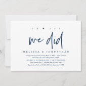 Hochzeitsfeier, oh ja, das taten wir, Party Einladung (Vorderseite)