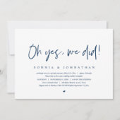 Hochzeitsfeier, Oh ja, wir haben eingeladen Einladung (Vorderseite)