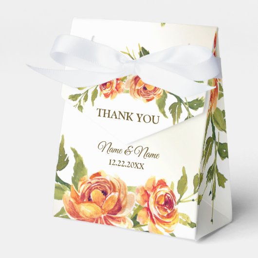 Hochzeitsfeier Orange-Gelb-Grüne Geschenkschachtel (Vorderseite)