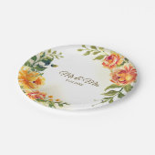 Hochzeitsfeier Orange-Gelb-Grüne Pappteller (Schrägansicht)