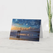 Hochzeitsfeier Paare Spaziergang am Strand Karte (Vorderseite)