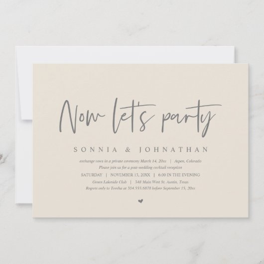 Hochzeitsfeier, Party Einladung (Vorderseite)