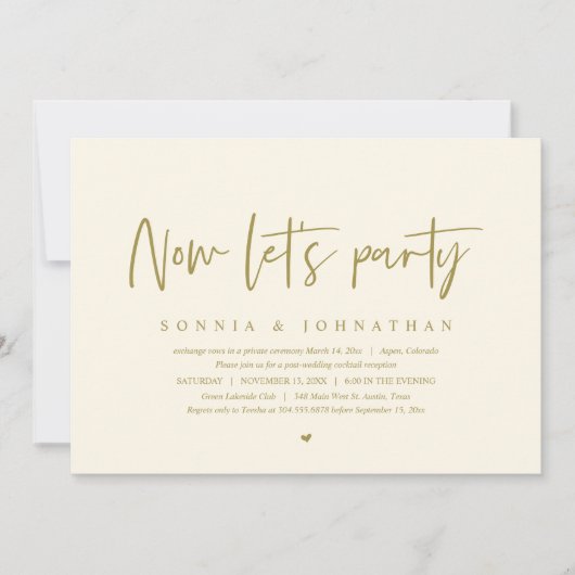 Hochzeitsfeier, Party Einladung (Vorderseite)