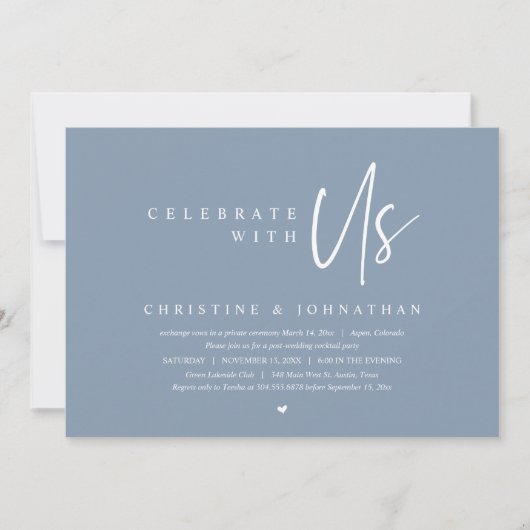 Hochzeitsfeier Party, Feiern mit uns Einladung (Vorderseite)