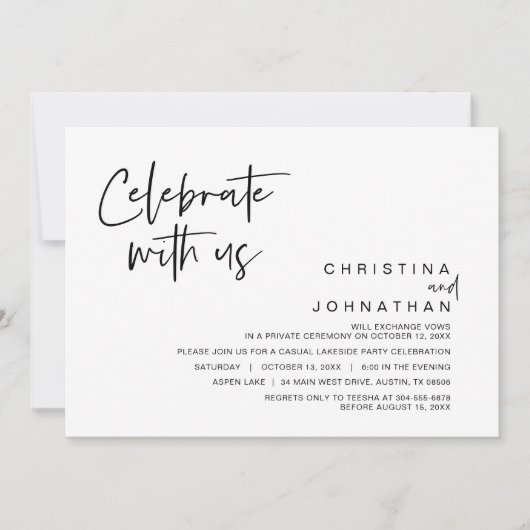 Hochzeitsfeier Party, feiern mit uns Einladung (Vorderseite)