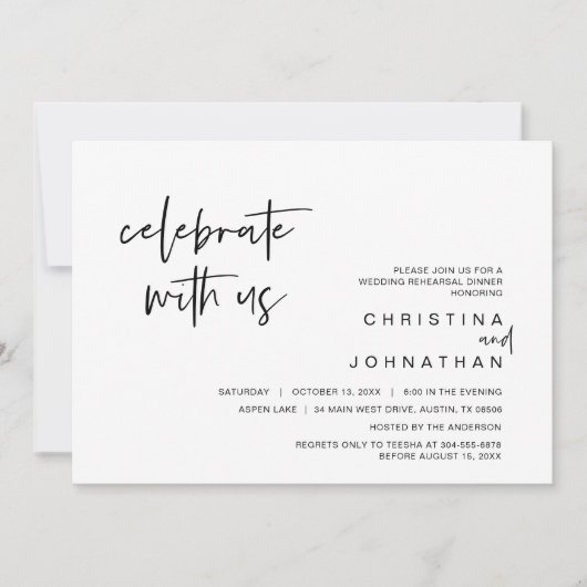 Hochzeitsfeier Party, feiern mit uns Einladung (Vorderseite)