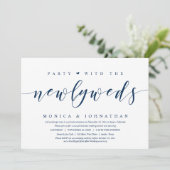 Hochzeitsfeier, Party mit den Neugeborenen Invita Einladung (Stehend Vorderseite)