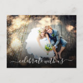 Hochzeitsfeier Party mit uns Einladungspostkarte (Vorderseite)