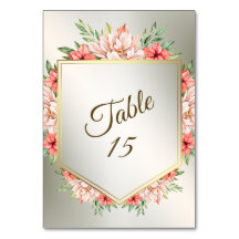 Hochzeitsfeier Peach Orange Floral Golden Rustikal