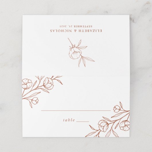 Hochzeitsfeier Platzkarte (Außenseite Aufgefaltet)
