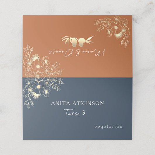 Hochzeitsfeier Platzkarte (Außenseite Aufgefaltet)