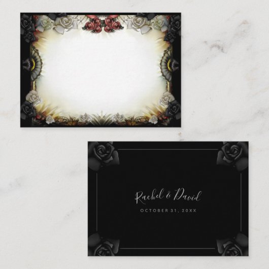 Hochzeitsfeier Platzkarten Halloween BLANK (Vorne/Hinten)