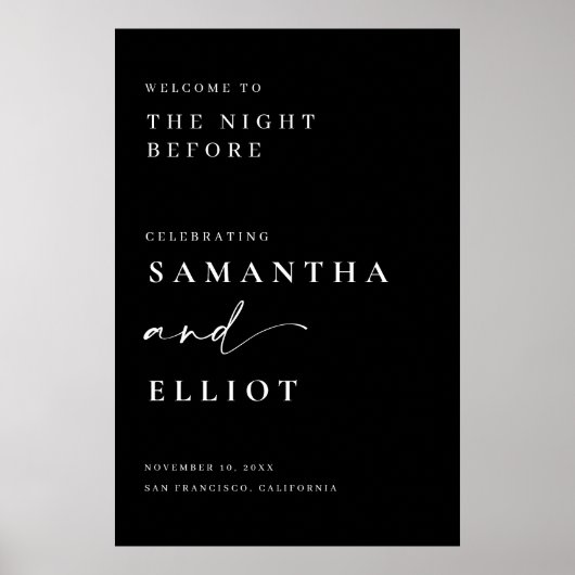 Hochzeitsfeier Probe Willkommensschild Minimal Pos Poster (Vorne)