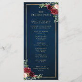 Hochzeitsfeier Programm (Rückseite)