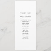 Hochzeitsfeier Programm (Rückseite)