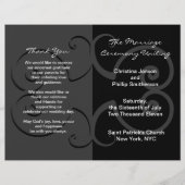 Hochzeitsfeier Programm Black Butterfly Curve (Vorderseite)