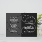 Hochzeitsfeier Programm Black Butterfly Curve (Stehend Vorderseite)