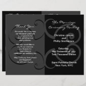 Hochzeitsfeier Programm Black Butterfly Curve (Vorne/Hinten)