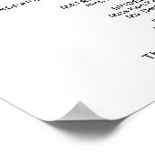 Hochzeitsfeier Programm Board Simple Calligraphy Poster (Ecke)