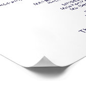 Hochzeitsfeier Programm Chic Navy Blue Poster (Ecke)