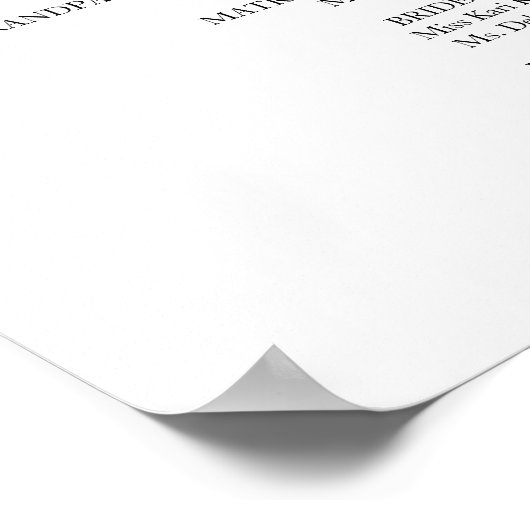 Hochzeitsfeier Programm Chic Script Poster (Ecke)