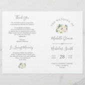 Hochzeitsfeier Programm Cream Watercolor (Vorderseite)