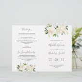 Hochzeitsfeier Programm Cream Watercolor (Stehend Vorderseite)