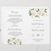 Hochzeitsfeier Programm Cream Watercolor (Vorne/Hinten)