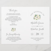 Hochzeitsfeier Programm Cream Watercolor (Vorderseite)
