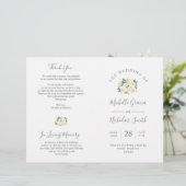 Hochzeitsfeier Programm Cream Watercolor (Stehend Vorderseite)