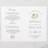 Hochzeitsfeier Programm Cream Watercolor (Vorderseite)