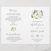 Hochzeitsfeier Programm Cream Watercolor (Vorderseite)