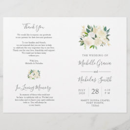 Hochzeitsfeier Programm Cream Watercolor