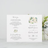 Hochzeitsfeier Programm Cream Watercolor (Stehend Vorderseite)