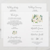 Hochzeitsfeier Programm Cream Watercolor (Vorne/Hinten)