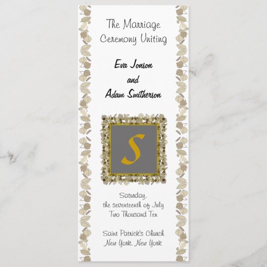 Hochzeitsfeier Programm Gold Leaf (Vorderseite)