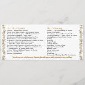 Hochzeitsfeier Programm Gold Leaf (Rückseite)