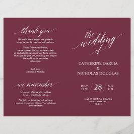 Hochzeitsfeier Programm Moderne Eleganz Burgund