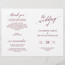 Hochzeitsfeier Programm Moderne Eleganz Burgund