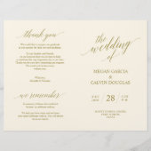 Hochzeitsfeier Programm Moderne Eleganz GOLD (Vorderseite)