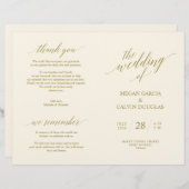 Hochzeitsfeier Programm Moderne Eleganz GOLD (Vorne/Hinten)