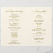 Hochzeitsfeier Programm Moderne Eleganz GOLD (Rückseite)