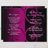 Hochzeitsfeier Programm Rosa Butterfly-Kurve (Vorne/Hinten)