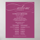 Hochzeitsfeier Programmvorstand Rosa Cassis Poster (Vorne)