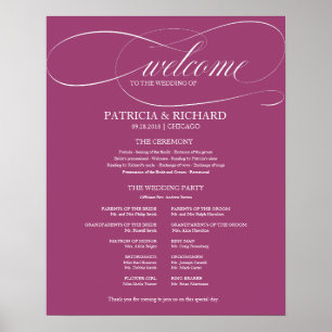 Hochzeitsfeier Programmvorstand Rosa Cassis Poster