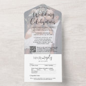 Hochzeitsfeier QR Code & Foto All In One Einladung (Innen Boden)