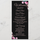 Hochzeitsfeier Rosa Bläserschwarze Moderne Programm (Vorderseite)