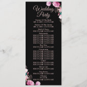 Hochzeitsfeier Rosa Bläserschwarze Moderne Programm (Rückseite)