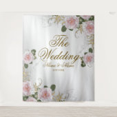Hochzeitsfeier Rosa Blumengestein Silbergrau Elega Wandteppich (Vorderseite)